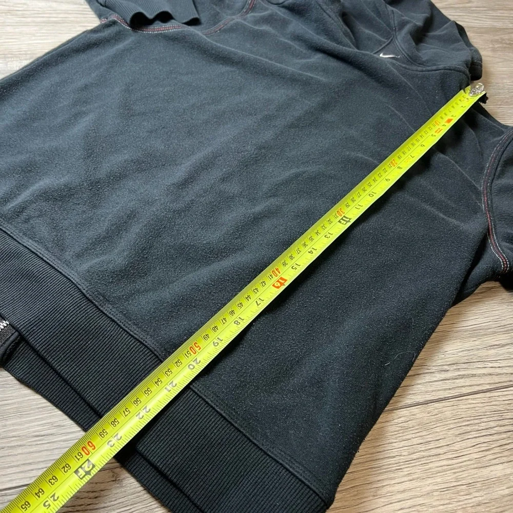 Nike‎ Zip Hoodie Girls XL Black Embroidered Script Logo Contrast Stitch Fleece